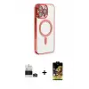 ieg™ iPhone 14 Pro Max Kılıf Nova Işık Özel Seri - Siyah Buffer Cam Ekran Koruyucu + Bilvis Titan Kamera Lens - GD