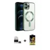 ieg™ iPhone 14 Pro Max Kılıf Nova Işık Özel Seri - Siyah Buffer Cam Ekran Koruyucu + Bilvis Titan Kamera Lens - GD