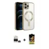 ieg™ iPhone 14 Pro Max Kılıf Nova Işık Özel Seri - Siyah Buffer Cam Ekran Koruyucu + Bilvis Titan Kamera Lens - GS