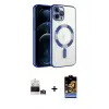 ieg™ iPhone 14 Pro Max Kılıf Nova Işık Özel Seri - Siyah Buffer Hayalet Cam Ekran Koruyucu + Bilvis Titan Kamera Lens - GD