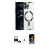 ieg™ iPhone 14 Pro Max Kılıf Nova Işık Özel Seri - Siyah Buffer Hayalet Cam Ekran Koruyucu + Bilvis Titan Kamera Lens - GD