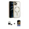 ieg™ iPhone 14 Pro Max Kılıf Nova Işık Özel Seri - Siyah Buffer Hayalet Cam Ekran Koruyucu + Bilvis Titan Kamera Lens - GS