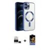 ieg™ iPhone 14 Pro Max Kılıf Nova Işık Özel Seri - Siyah Buffer Hayalet Cam Ekran Koruyucu + Bilvis Titan Kamera Lens - SH