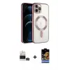 ieg™ iPhone 14 Pro Max Kılıf Nova Işık Özel Seri - Siyah Buffer Hayalet Cam Ekran Koruyucu + Bilvis Titan Kamera Lens - GD