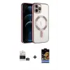 ieg™ iPhone 14 Pro Max Kılıf Nova Işık Özel Seri - Siyah Buffer Hayalet Cam Ekran Koruyucu + Bilvis Titan Kamera Lens - GS
