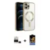 ieg™ iPhone 14 Pro Max Kılıf Nova Işık Özel Seri - Siyah Buffer Hayalet Cam Ekran Koruyucu + Bilvis Titan Kamera Lens - DNMR