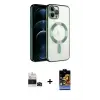 ieg™ iPhone 14 Pro Max Kılıf Nova Işık Özel Seri - Siyah Buffer Hayalet Cam Ekran Koruyucu + Bilvis Titan Kamera Lens - SH