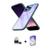 ieg™ iPhone 14 Pro Max Kılıf Nova Işık Serisi - Siyah Bilvis 5in1 3D Magic Cam Ekran Koruyucu + Bilvis Titan Kamera Lens - SH