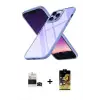 ieg™ iPhone 14 Pro Max Kılıf Nova Işık Serisi - Siyah Buffer Cam Ekran Koruyucu + Bilvis Titan Kamera Lens - SH