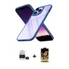 ieg™ iPhone 14 Pro Max Kılıf Nova Işık Serisi - Siyah Buffer Cam Ekran Koruyucu + Bilvis Titan Kamera Lens - SH
