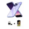ieg™ iPhone 14 Pro Max Kılıf Nova Işık Serisi - Siyah Buffer Cam Ekran Koruyucu + Bilvis Titan Kamera Lens - SH