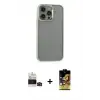 ieg™ iPhone 14 Pro Max Kılıf Nova Işık Serisi - Siyah Buffer Cam Ekran Koruyucu + Bilvis Titan Kamera Lens - SH