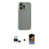 ieg™ iPhone 14 Pro Max Kılıf Nova Işık Serisi - Siyah Buffer Hayalet Cam Ekran Koruyucu + Bilvis Titan Kamera Lens - DNMR