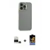 ieg™ iPhone 14 Pro Max Kılıf Nova Işık Serisi - Siyah Buffer Hayalet Cam Ekran Koruyucu + Bilvis Titan Kamera Lens - GD