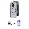 ieg™ iPhone 14 Pro Max Kılıf Odak Form Özel Seri - Siyah Bilvis 5in1 3D Magic Cam Ekran Koruyucu + Bilvis Titan Kamera Lens - GS