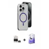 ieg™ iPhone 14 Pro Max Kılıf Odak Form Özel Seri - Siyah Bilvis 5in1 5D Magic Hayalet Cam Ekran Koruyucu + Bilvis Titan Kamera Lens - GS