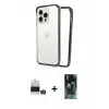 ieg™ iPhone 14 Pro Max Kılıf Pusula Asil Koleksiyonu - Siyah 360 Mat Full Body Arka Koruyucu + Bilvis Titan Kamera Lens - GD