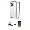 ieg™ iPhone 14 Pro Max Kılıf Pusula Asil Koleksiyonu - Siyah Buffer Hayalet Cam Ekran Koruyucu + Bilvis Titan Kamera Lens - SH