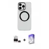 ieg™ iPhone 14 Pro Max Kılıf Pusula Form - Siyah Bilvis 5in1 3D Magic Cam Ekran Koruyucu + Bilvis Titan Kamera Lens - DNMR