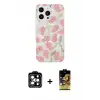 ieg™ iPhone 14 Pro Max Kılıf Pusula Form - Siyah Buffer Cam Ekran Koruyucu + PVD Metal Kamera Lens - TU