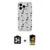 ieg™ iPhone 14 Pro Max Kılıf Pusula Form - Siyah Buffer Cam Ekran Koruyucu + PVD Metal Kamera Lens - TU