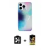 ieg™ iPhone 14 Pro Max Kılıf Pusula Form - Siyah Buffer Cam Ekran Koruyucu + PVD Metal Kamera Lens - TU