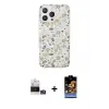 ieg™ iPhone 14 Pro Max Kılıf Pusula Form - Siyah Buffer Hayalet Cam Ekran Koruyucu + Bilvis Titan Kamera Lens - GS