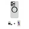 ieg™ iPhone 14 Pro Max Kılıf Pusula Form - Siyah Joko 5D Cam + Bilvis Titan Kamera Lens - GD