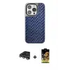 ieg™ iPhone 14 Pro Max Kılıf Siluet Form Serisi - Siyah Buffer Cam Ekran Koruyucu + Raze Metal Kamera Lens - GS