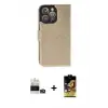 ieg™ iPhone 14 Pro Max Kılıf Siluet Işık Serisi - Siyah Buffer Cam Ekran Koruyucu + Bilvis Titan Kamera Lens - GD