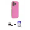 ieg™ iPhone 14 Pro Max Kılıf Siluet Minimal Özel Seri - Siyah Bilvis 5in1 3D Magic Cam Ekran Koruyucu + Bilvis Titan Kamera Lens - SH