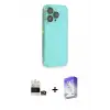 ieg™ iPhone 14 Pro Max Kılıf Siluet Minimal Özel Seri - Siyah Bilvis 5in1 3D Magic Cam Ekran Koruyucu + Bilvis Titan Kamera Lens - GD