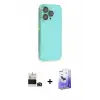 ieg™ iPhone 14 Pro Max Kılıf Siluet Minimal Özel Seri - Siyah Bilvis 5in1 5D Magic Hayalet Cam Ekran Koruyucu + Bilvis Titan Kamera Lens - DNMR