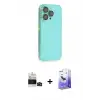 ieg™ iPhone 14 Pro Max Kılıf Siluet Minimal Özel Seri - Siyah Bilvis 5in1 5D Magic Hayalet Cam Ekran Koruyucu + Bilvis Titan Kamera Lens - SH