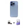 ieg™ iPhone 14 Pro Max Kılıf Siluet Minimal Özel Seri - Siyah Bilvis 5in1 5D Magic Hayalet Cam Ekran Koruyucu + Bilvis Titan Kamera Lens - SH