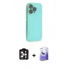 ieg™ iPhone 14 Pro Max Kılıf Siluet Minimal Özel Seri - Siyah Bilvis 5in1 5D Magic Hayalet Cam Ekran Koruyucu + PVD Metal Kamera Lens - TU
