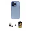 ieg™ iPhone 14 Pro Max Kılıf Siluet Minimal Özel Seri - Siyah Buffer Cam Ekran Koruyucu + Bilvis Titan Kamera Lens - GS
