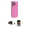 ieg™ iPhone 14 Pro Max Kılıf Siluet Minimal Özel Seri - Siyah Buffer Hayalet Cam Ekran Koruyucu + Raze Metal Kamera Lens - GD