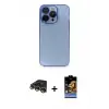 ieg™ iPhone 14 Pro Max Kılıf Siluet Minimal Özel Seri - Siyah Buffer Hayalet Cam Ekran Koruyucu + Raze Metal Kamera Lens - GD