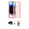 ieg™ iPhone 14 Pro Max Kılıf Siluet Minimal Prime - Siyah Bilvis 3D Mat Cam Ekran Koruyucu + Raze Metal Kamera Lens - GD