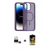 ieg™ iPhone 14 Pro Max Kılıf Siluet Minimal Prime - Siyah Buffer Cam Ekran Koruyucu + Bilvis Titan Kamera Lens - GS