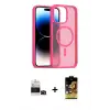 ieg™ iPhone 14 Pro Max Kılıf Siluet Minimal Prime - Siyah Buffer Cam Ekran Koruyucu + Bilvis Titan Kamera Lens - SH