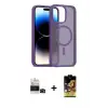 ieg™ iPhone 14 Pro Max Kılıf Siluet Minimal Prime - Siyah Buffer Cam Ekran Koruyucu + Bilvis Titan Kamera Lens - SH