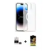 ieg™ iPhone 14 Pro Max Kılıf Siluet Minimal Prime - Siyah Buffer Cam Ekran Koruyucu + Bilvis Titan Kamera Lens - GS