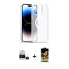 ieg™ iPhone 14 Pro Max Kılıf Siluet Minimal Prime - Siyah Buffer Cam Ekran Koruyucu + Bilvis Titan Kamera Lens - SH