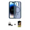 ieg™ iPhone 14 Pro Max Kılıf Siluet Minimal Prime - Siyah Buffer Cam Ekran Koruyucu + Bilvis Titan Kamera Lens - SH