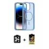 ieg™ iPhone 14 Pro Max Kılıf Siluet Minimal Prime - Siyah Buffer Cam Ekran Koruyucu + PVD Metal Kamera Lens - TU