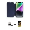 ieg™ iPhone 14 Pro Max Kılıf Siluet Minimal Serisi - Siyah Buffer Cam Ekran Koruyucu + Bilvis Titan Kamera Lens - GS