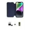 ieg™ iPhone 14 Pro Max Kılıf Siluet Minimal Serisi - Siyah Joko Magic 5D Hayalet Cam + Bilvis Titan Kamera Lens - DNMR