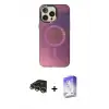 ieg™ iPhone 14 Pro Max Kılıf Siluet Modern Koleksiyonu - Siyah Bilvis 5in1 3D Magic Cam Ekran Koruyucu + Raze Metal Kamera Lens - GD